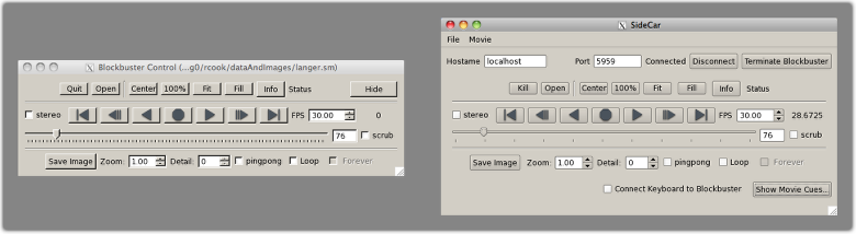 Sidecar remote control interface vs. blockbuster control interface